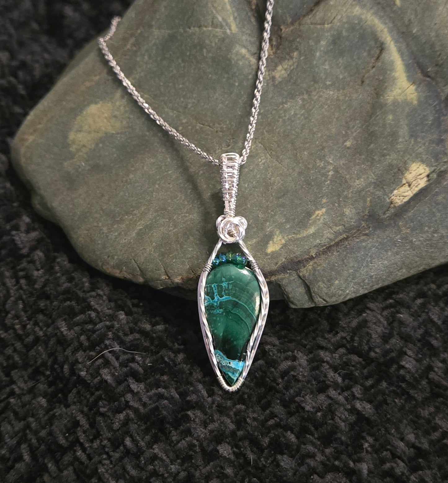 Malachite Chrysocolla in Sterling Silver