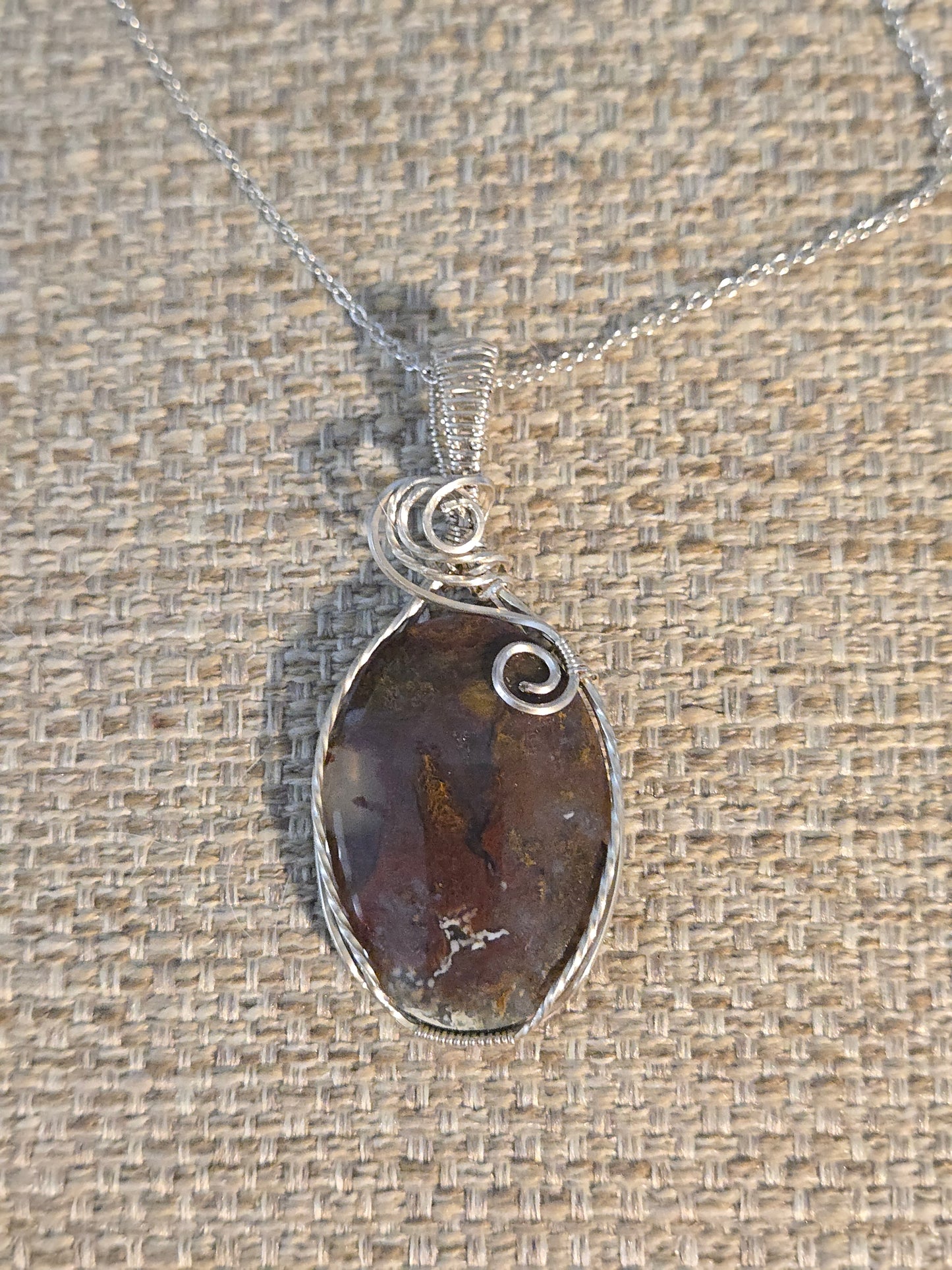 Moss Agate in Sterling Silver Wire