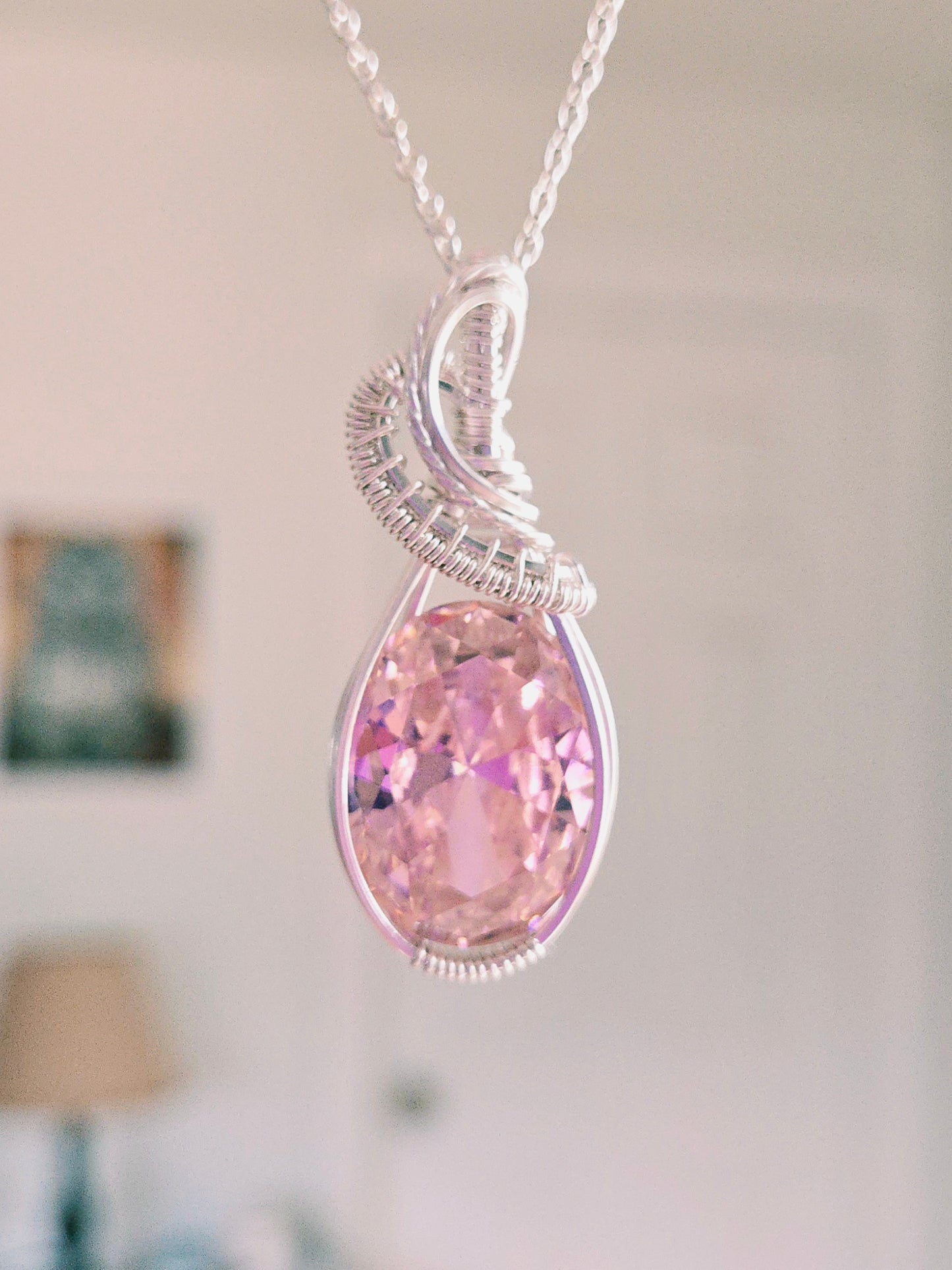 Pink Sapphire in Sterling Silver Wire