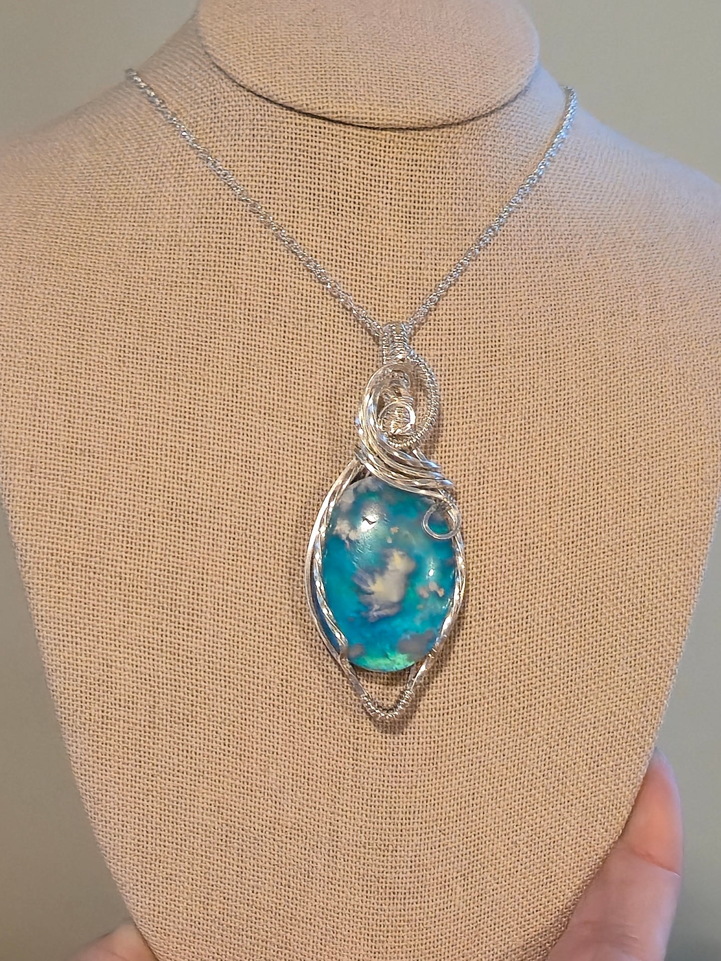 Aurora Sky Doublet in Silver Plated Wire
