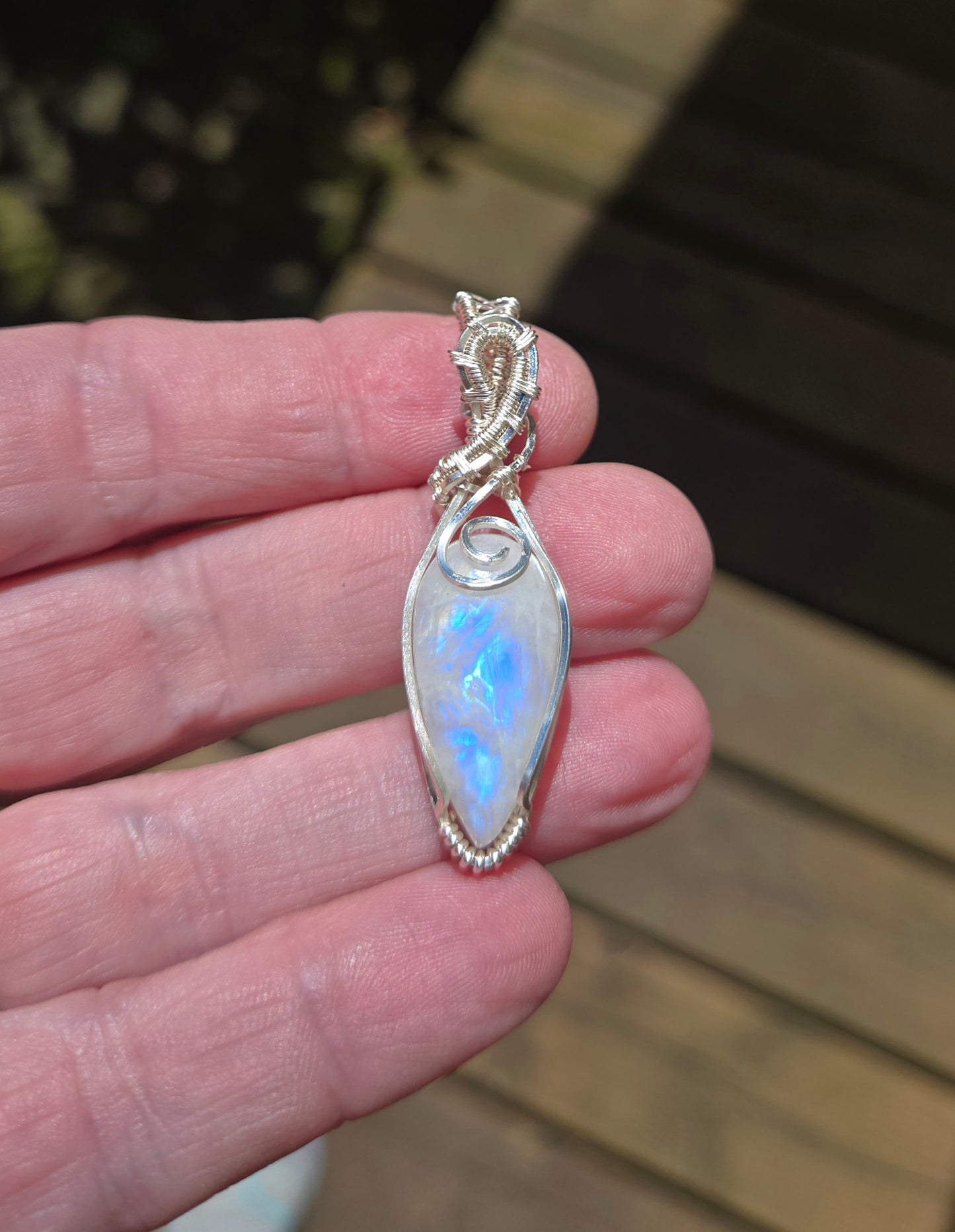 Moonstone in Silver Plated Wire