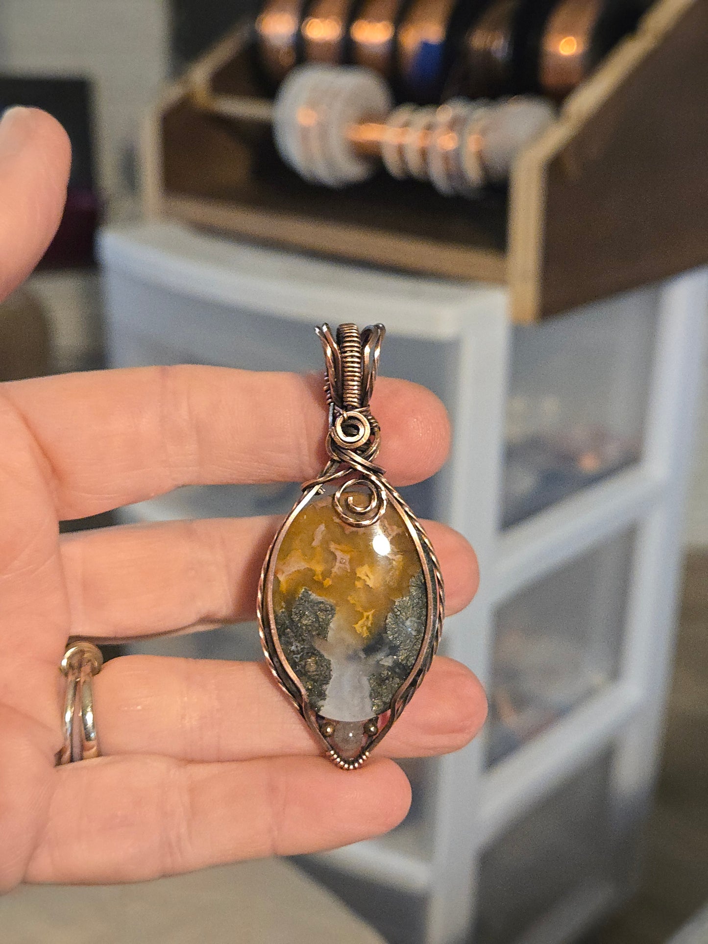 Red Marcasite in Oxidized Copper Wire