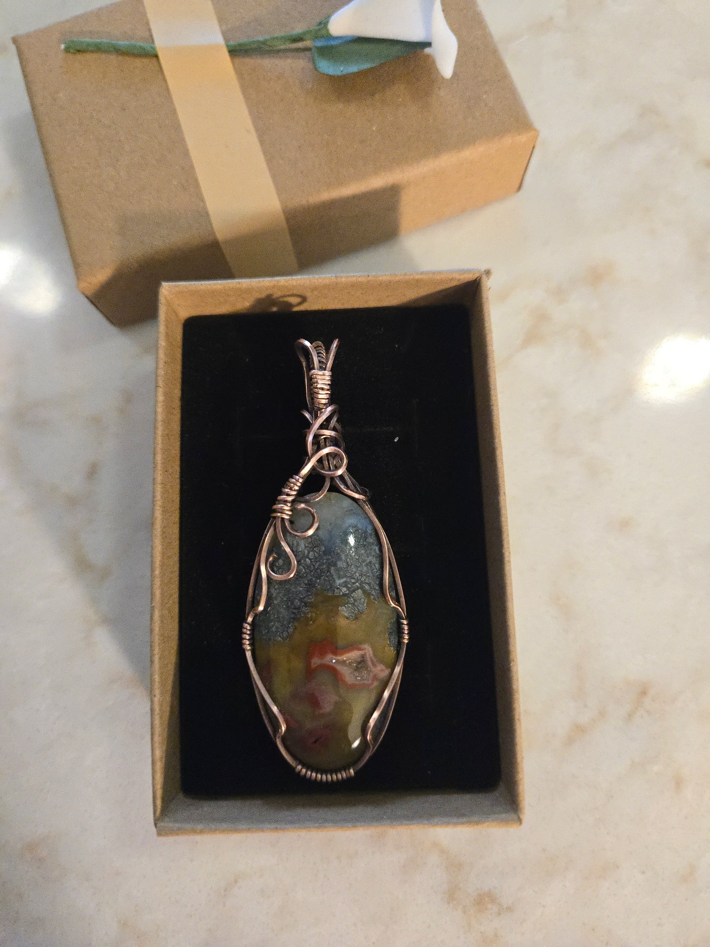 Marcasite in Antiqued Copper Wire