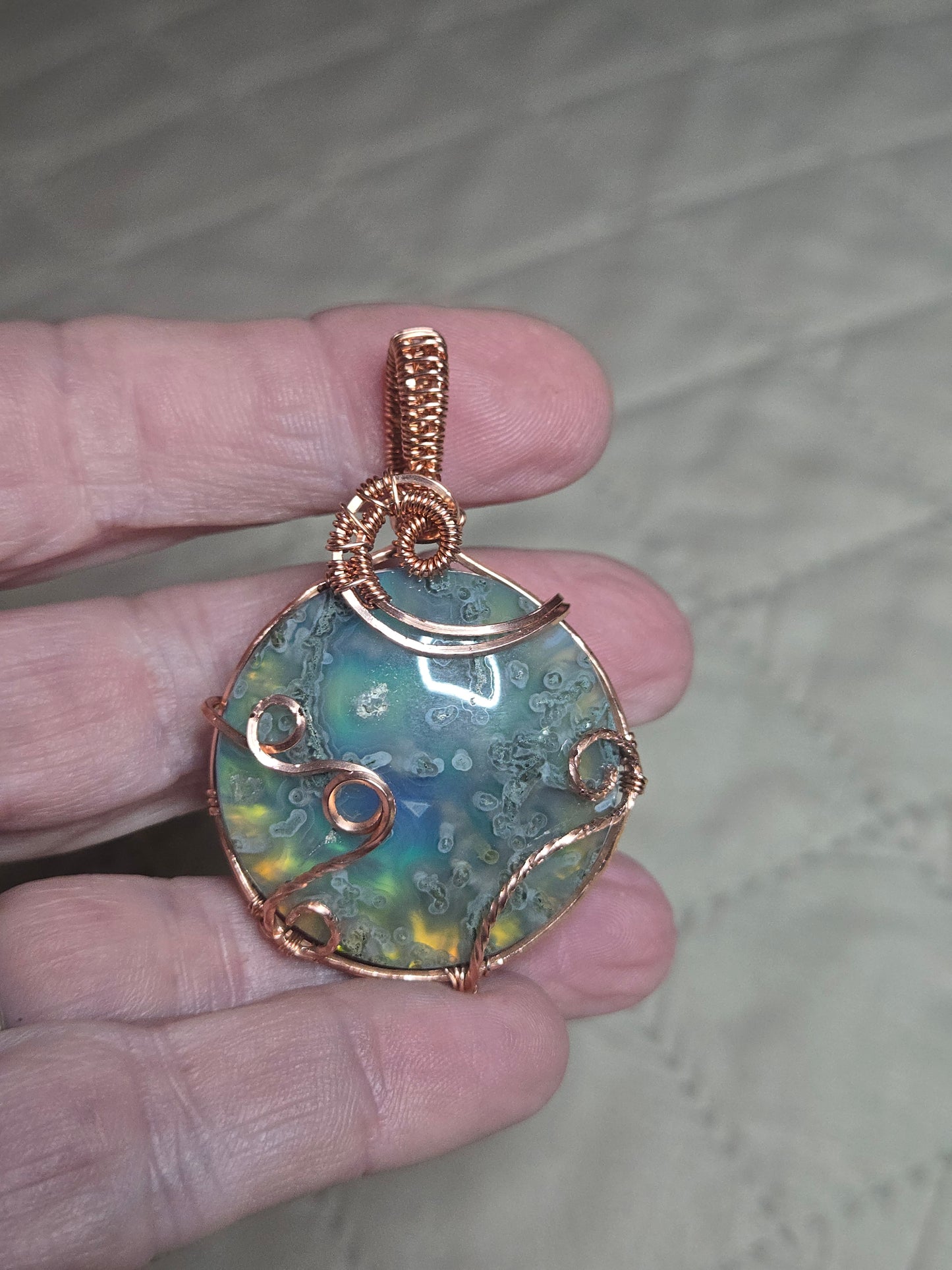 Marcasite Doublet in Raw Copper Wire