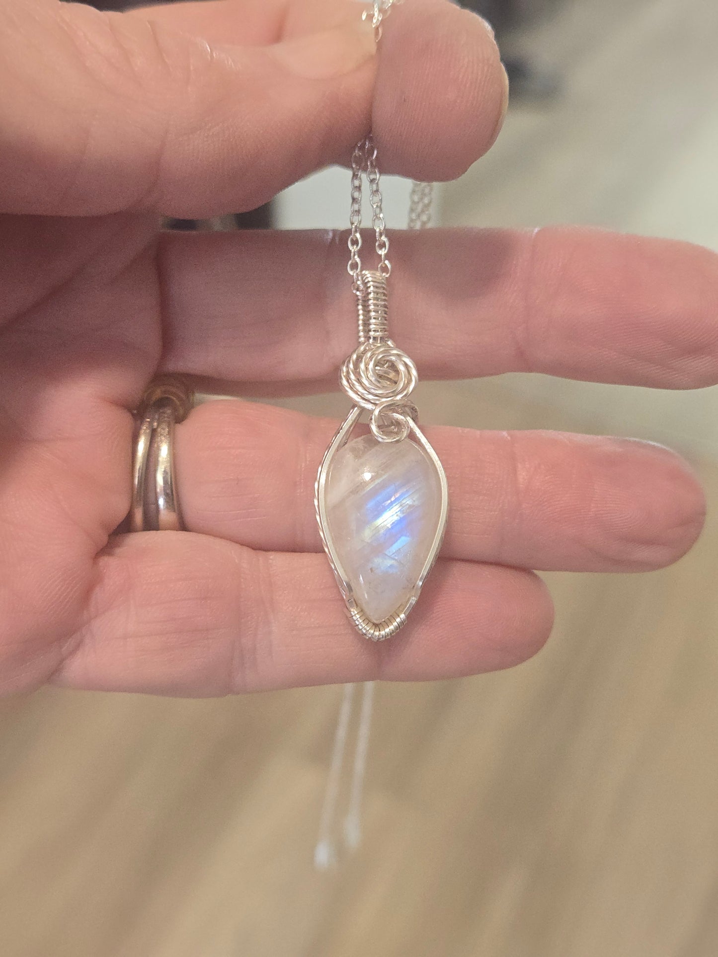 Moonstone in Sterling Silver Wire