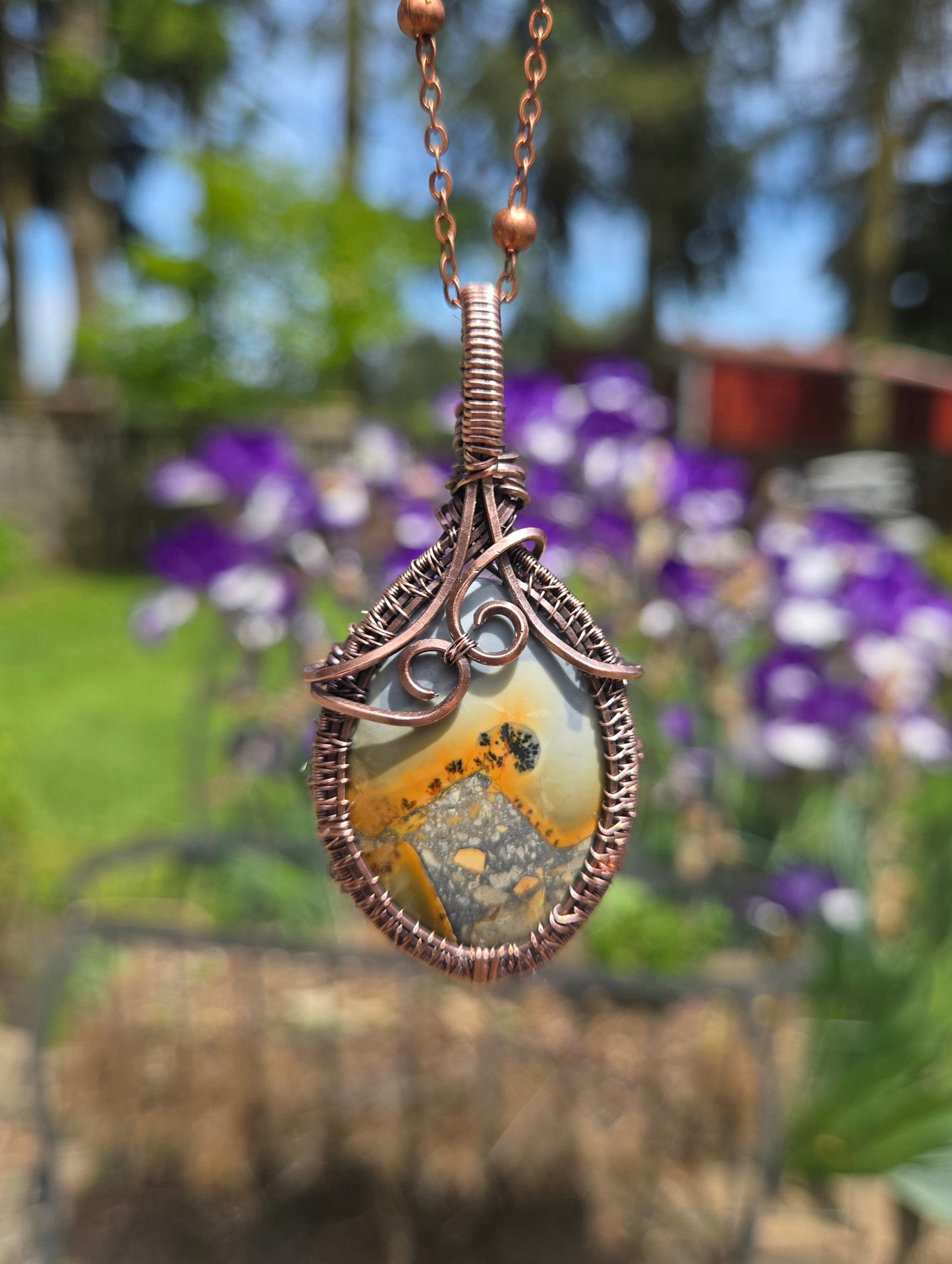 Maligano Jasper in Antiqued Copper