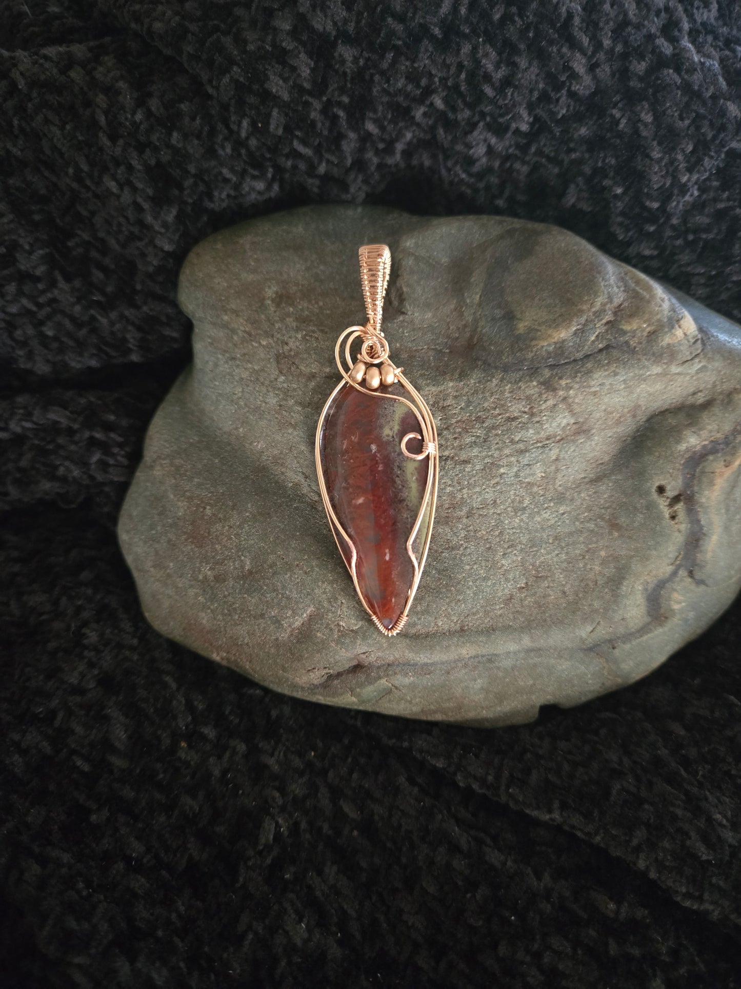 Scenic Moss Agate in Gold Plate Wire.  The stone is amazing!