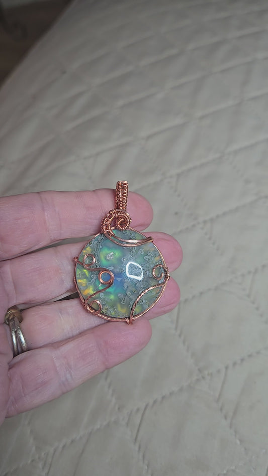 Marcasite Doublet in Raw Copper Wire