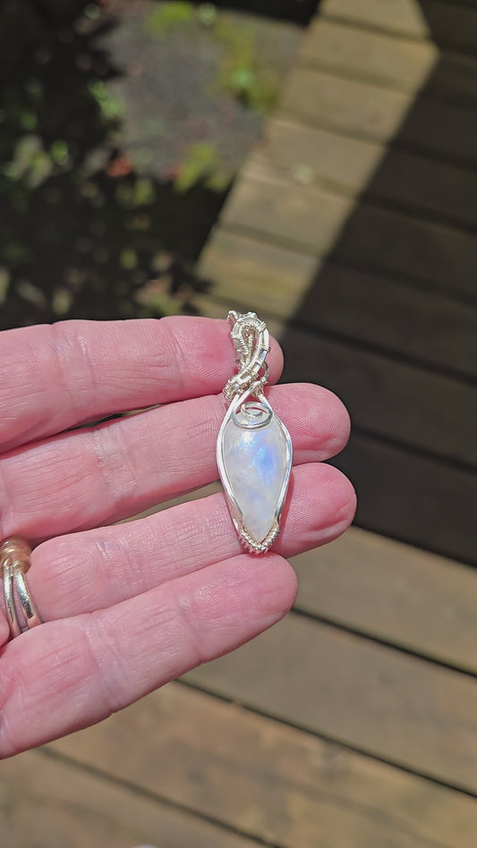 Moonstone in Silver Plated Wire