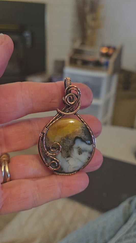 Black Marcasite in Antiqued Copper Wire