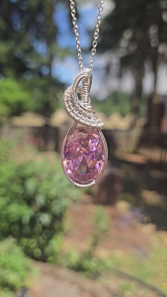 Pink Sapphire in Sterling Silver Wire