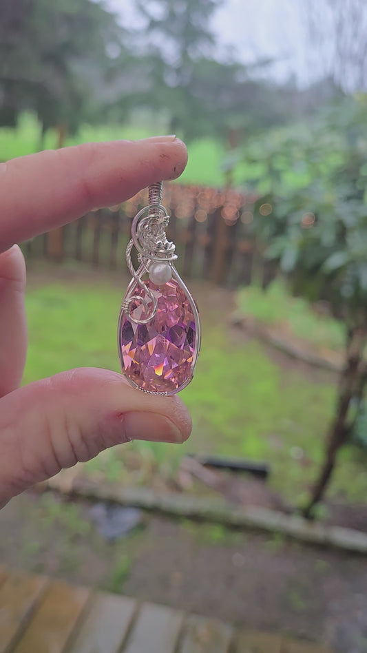 Pink Sapphire in Sterling Silver