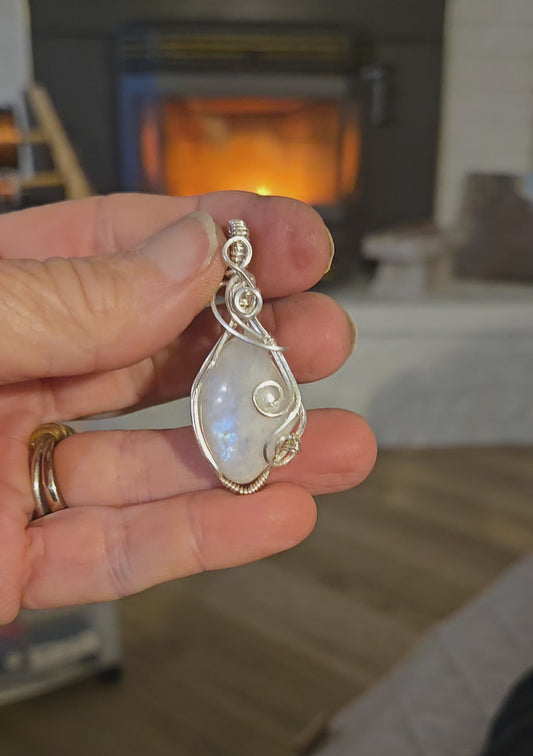 Moonstone in Sterling Silver Wire
