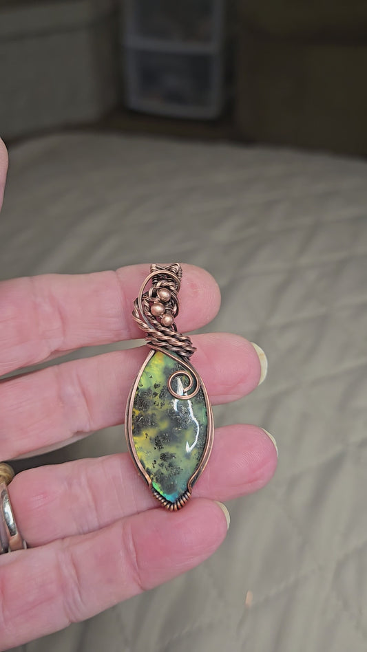Marcasite Doublet in Antiqued Copper Wire