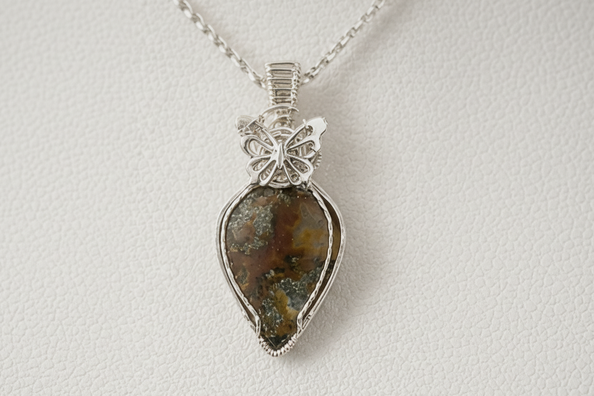 Red Marcasite in Silver Plated Wire