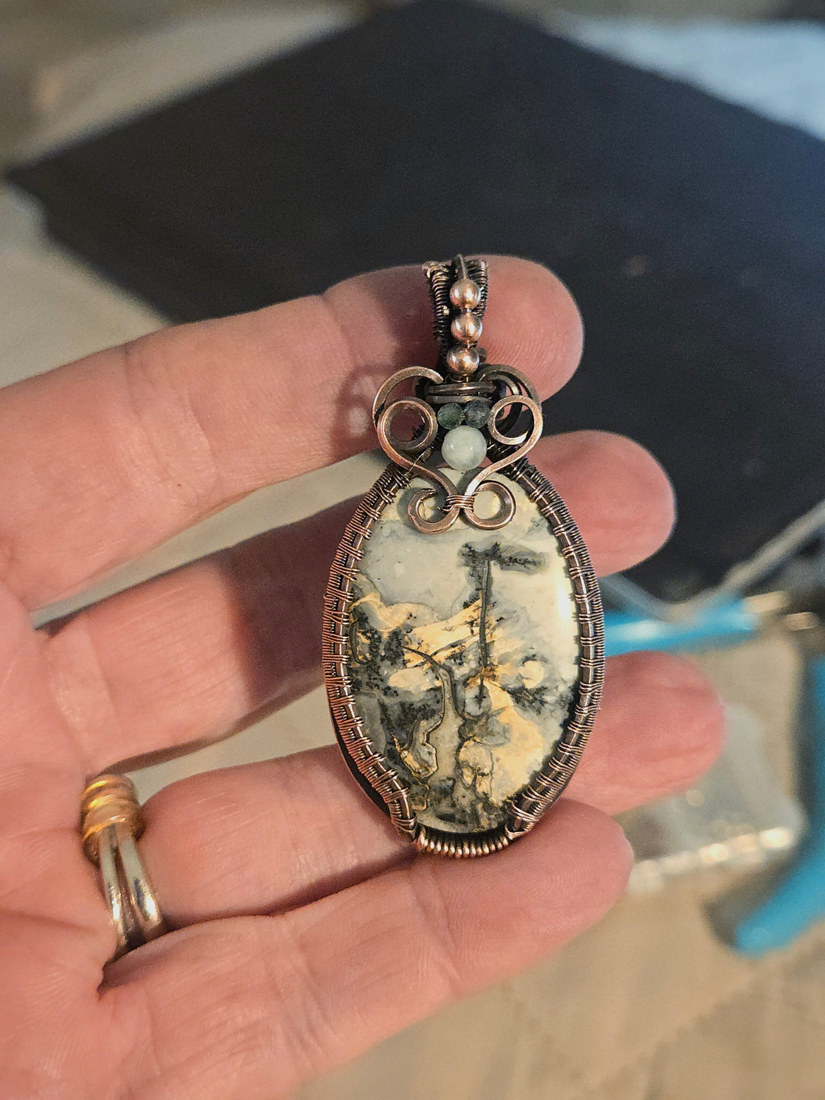 Maligano Jasper in Antiqued Copper