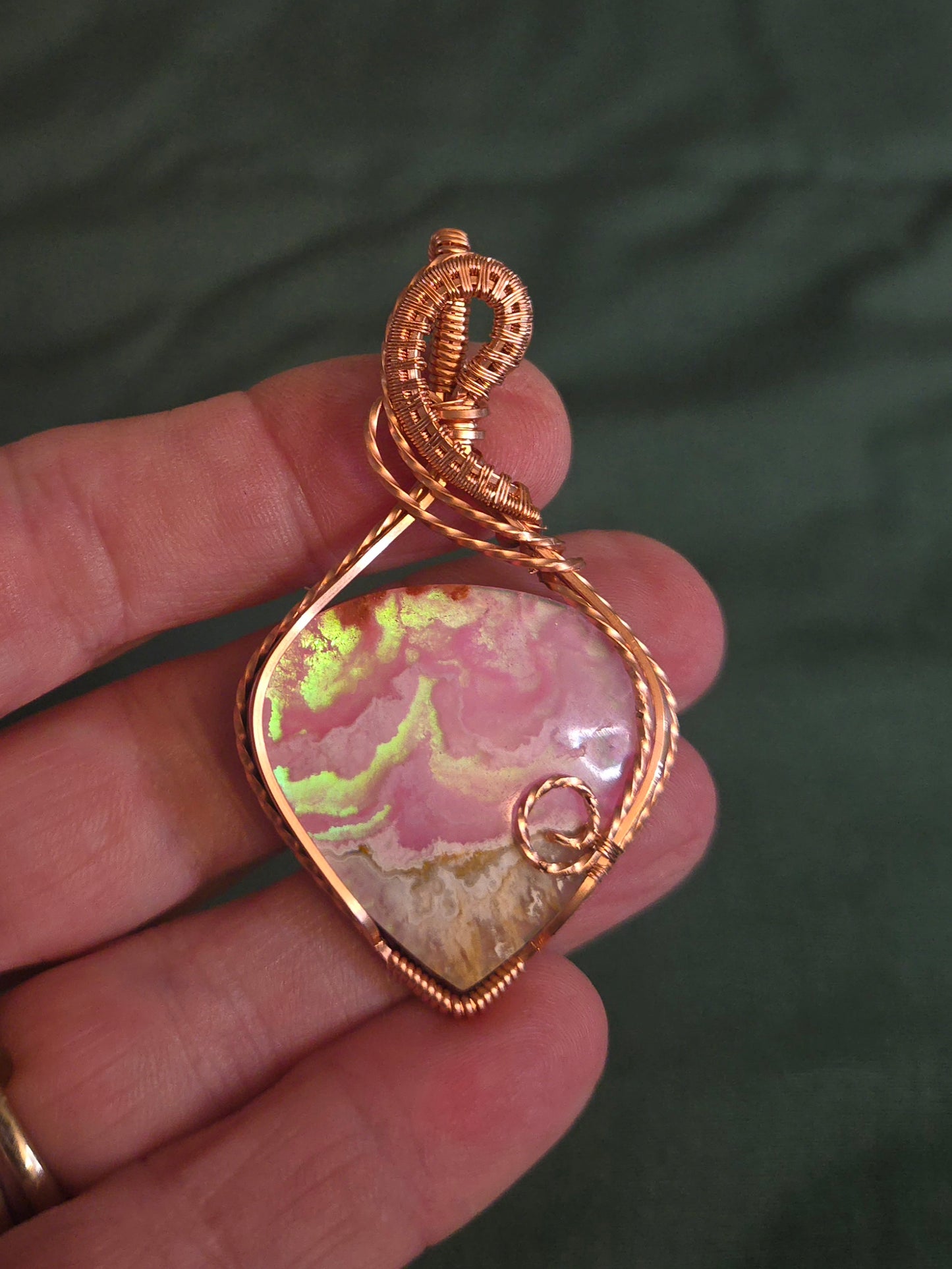 Aurora Sky Doublet in Antiqued Copper Wire