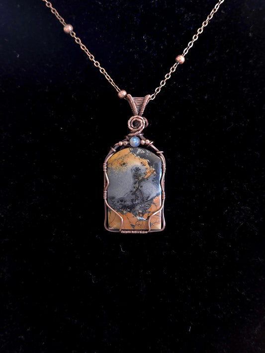 Maligano Jasper in Antiqued Copper Wire