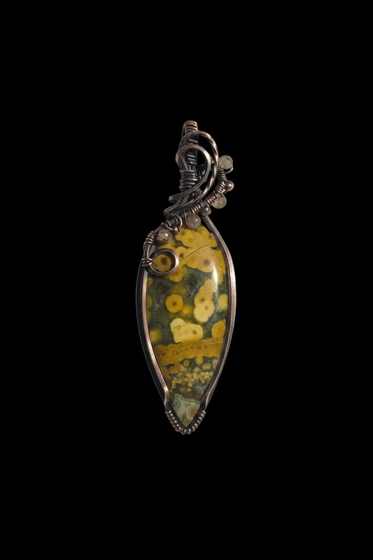 Orbicular Jasper with a druzy sparkle.  So pretty!