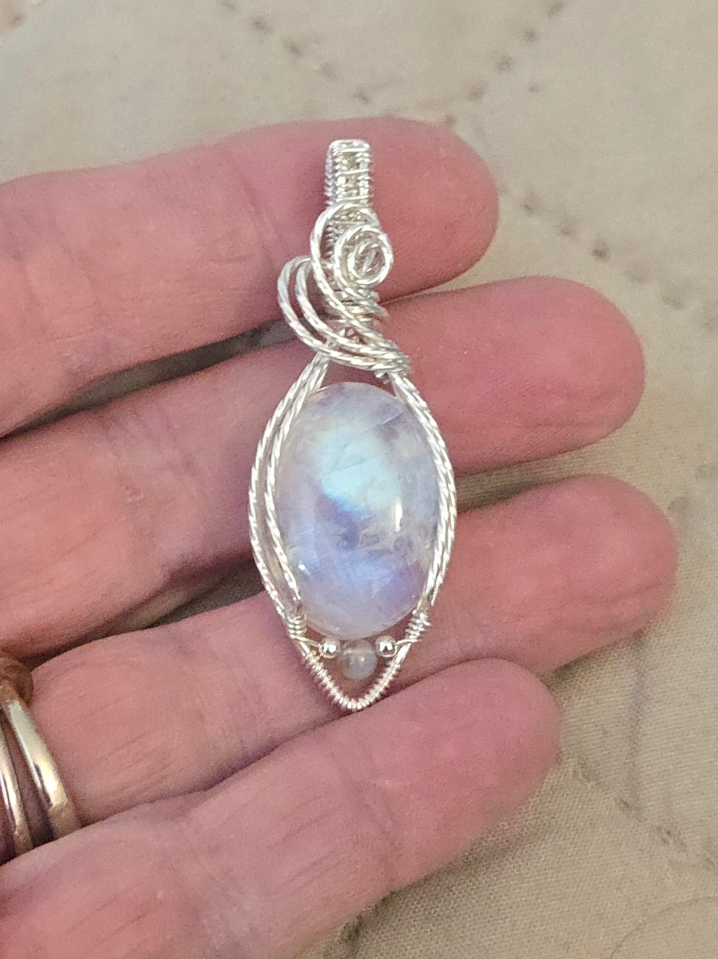 Moonstone in Sterling Silver Wire