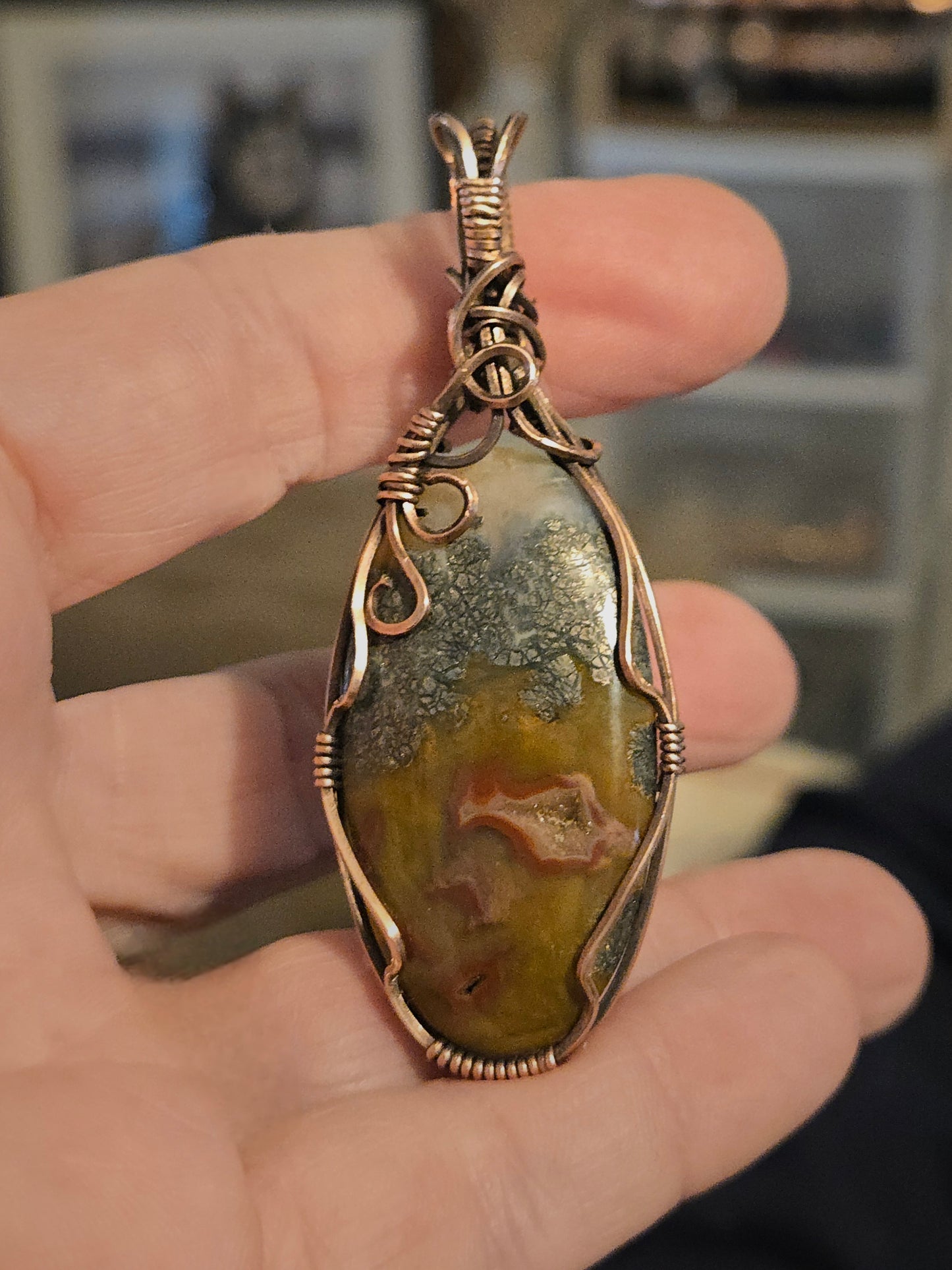 Marcasite in Antiqued Copper Wire
