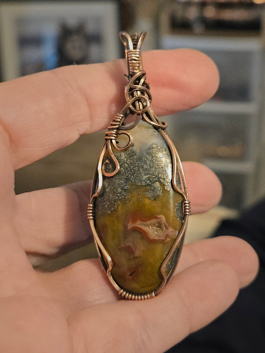 Marcasite in Antiqued Copper Wire