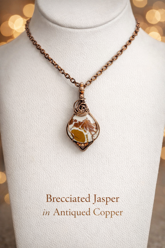 Brecciated Jasper in Antiqued Copper