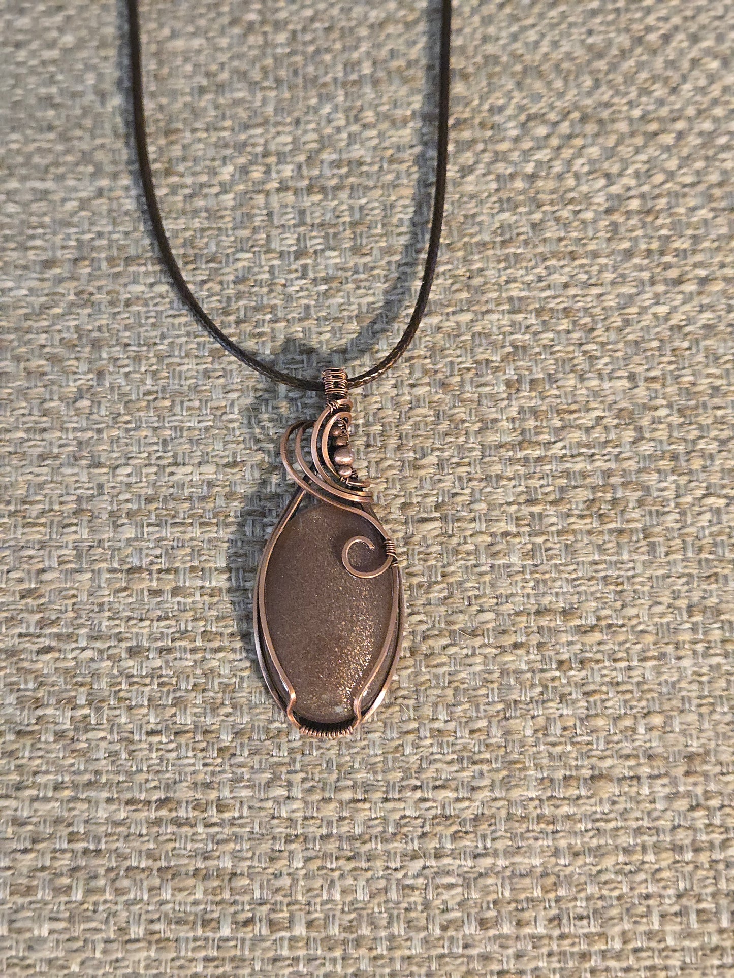 Sunstone in Antiqued Copper Wire