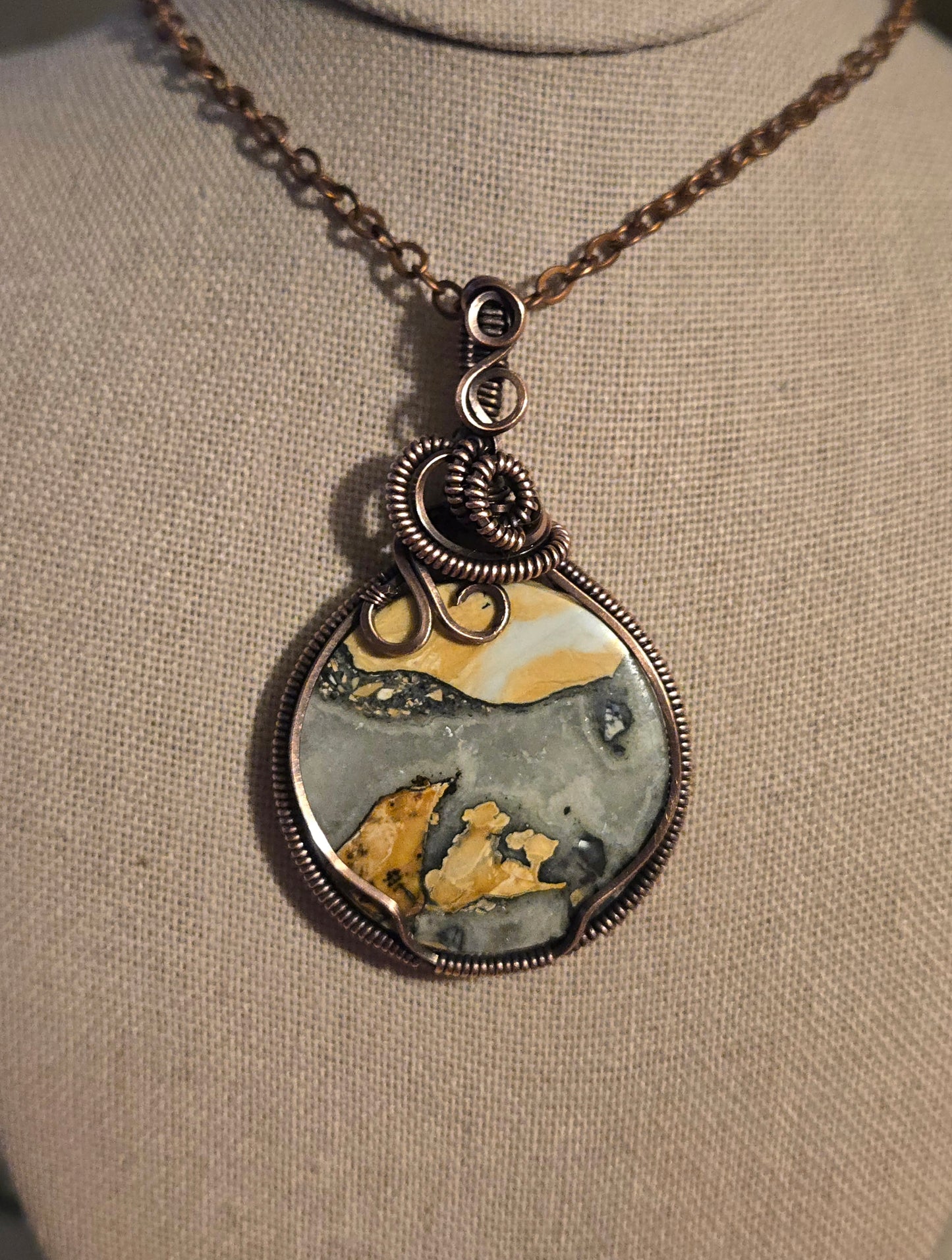 Maligano Jasper in Antiqued Copper