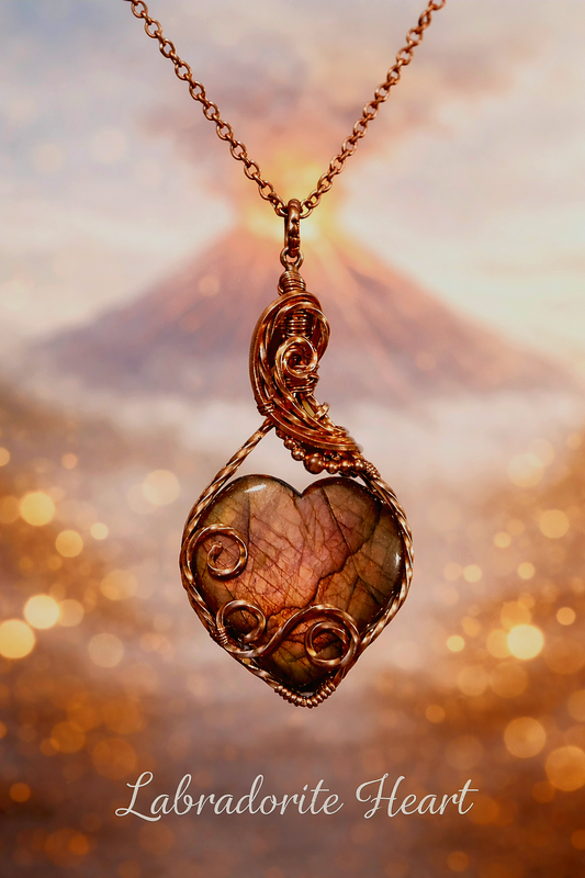 Labradorite Heart