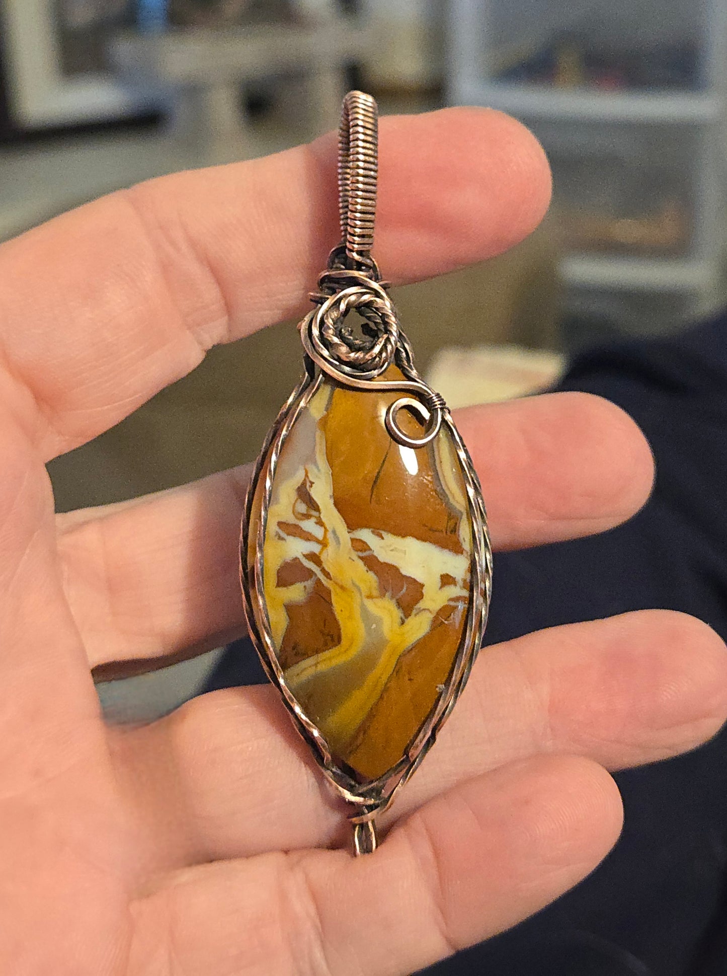Brecciated Jasper in Antiqued Copper
