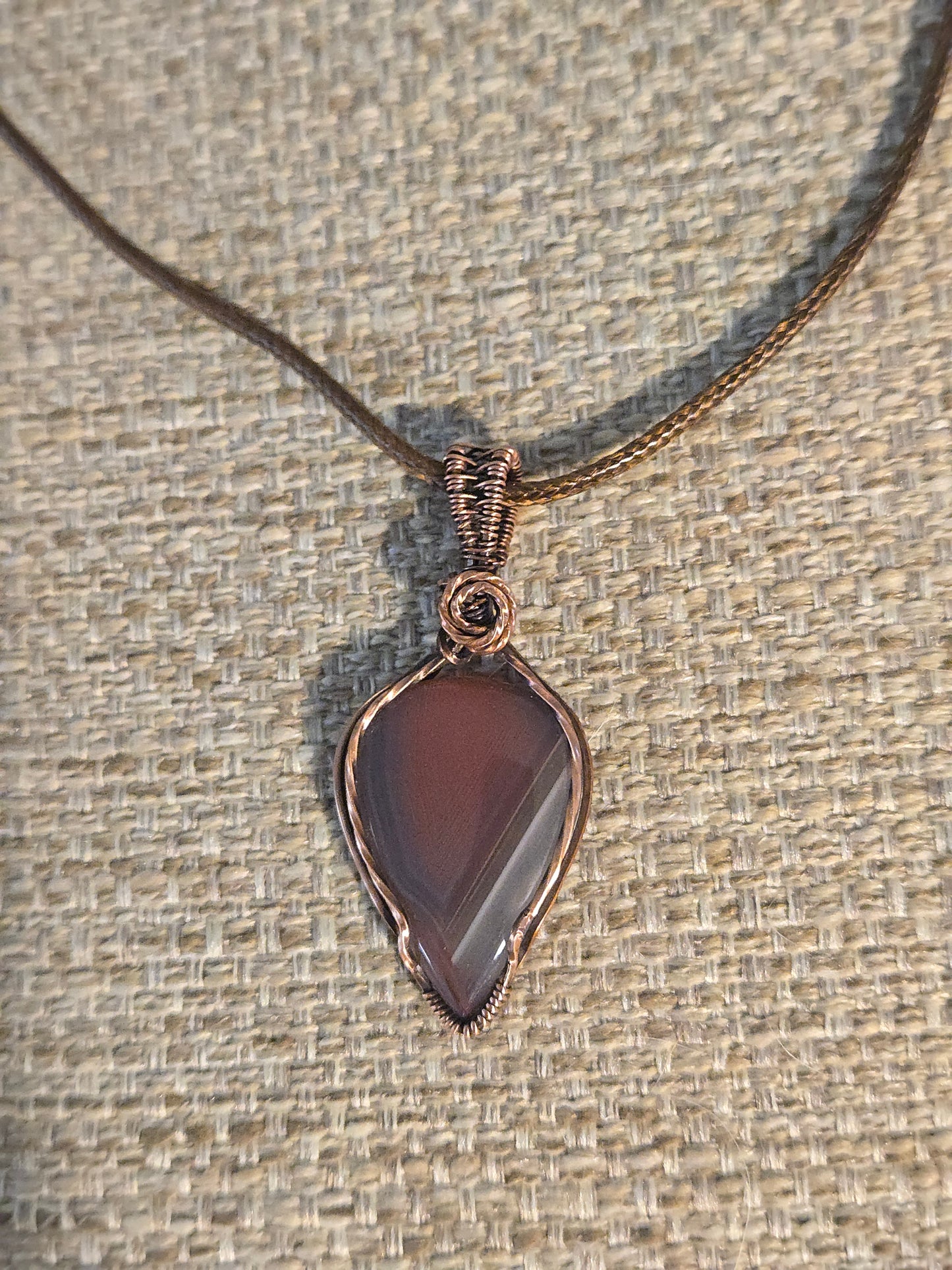 Botswana Agate in Antiqued Copper Wire