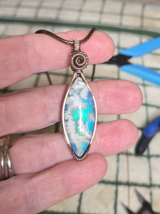 Aurora Sky Doublet in Antiqued Copper Wire