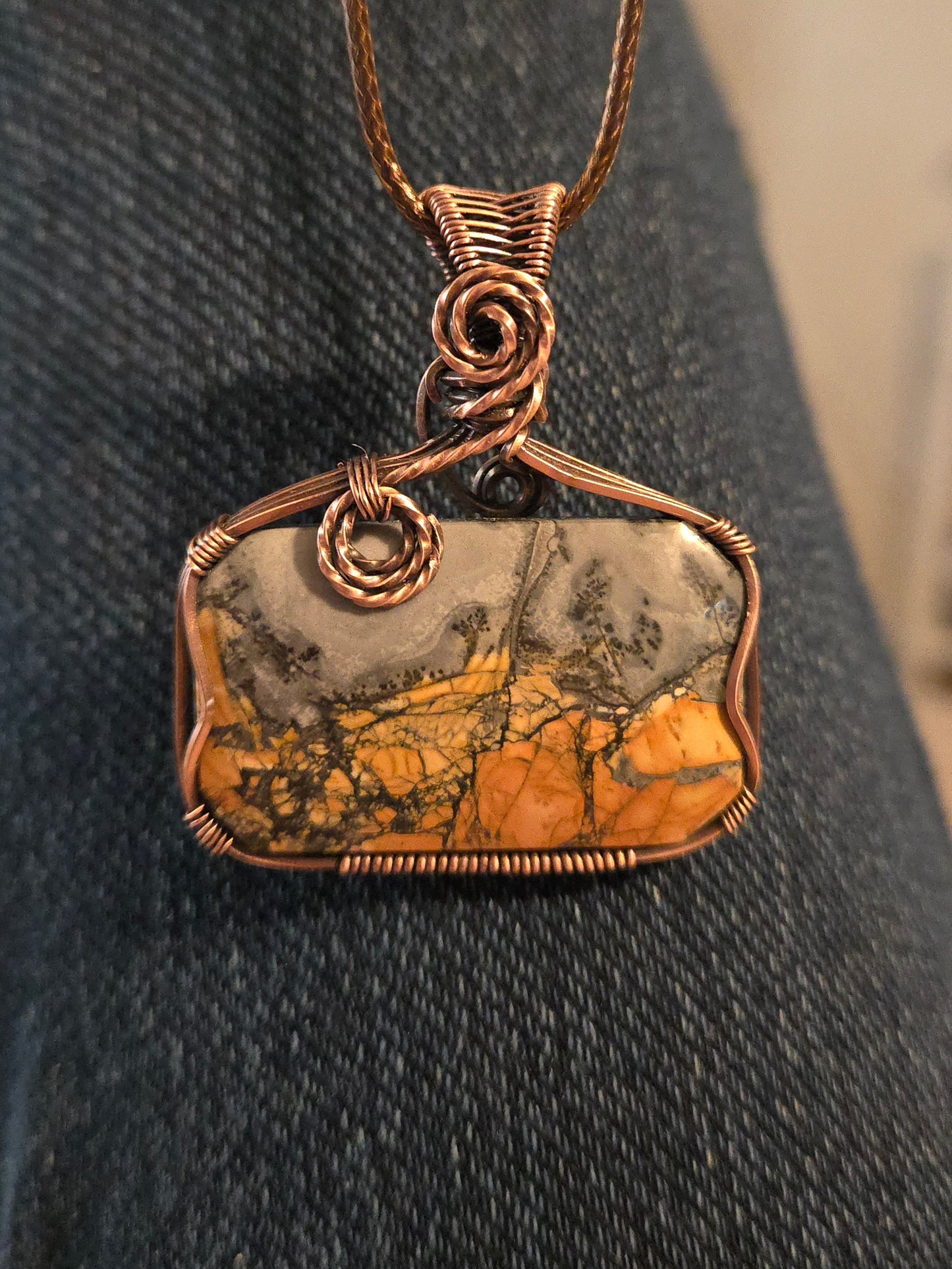 Maligano Jasper in Antiqued Copper