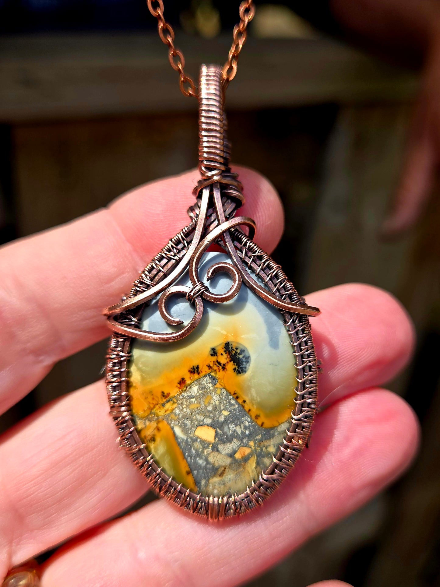 Maligano Jasper in Antiqued Copper