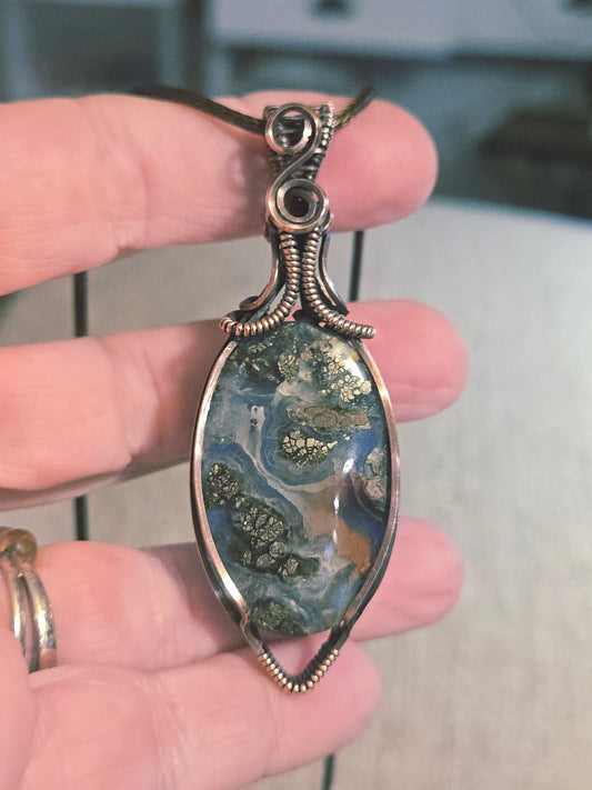Marcasite Doublet in Antiqued Copper Wire