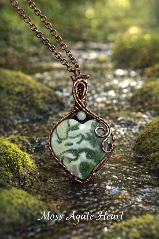 Moss Agate Heart
