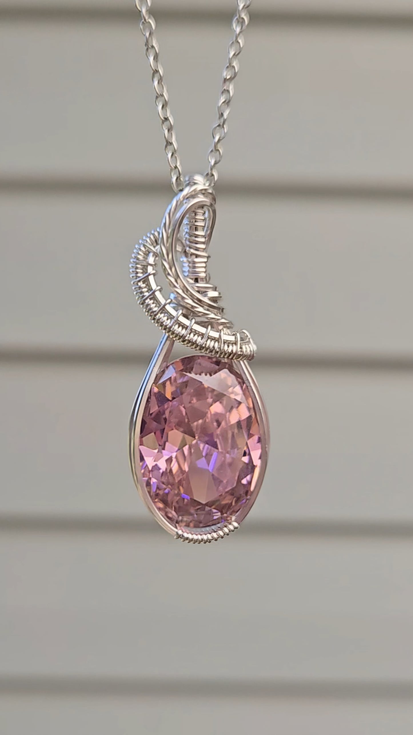 Pink Sapphire in Sterling Silver Wire