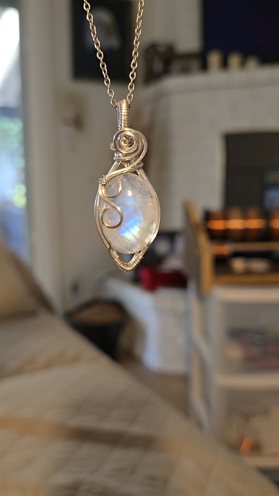Moonstone in Sterling Silver Wire