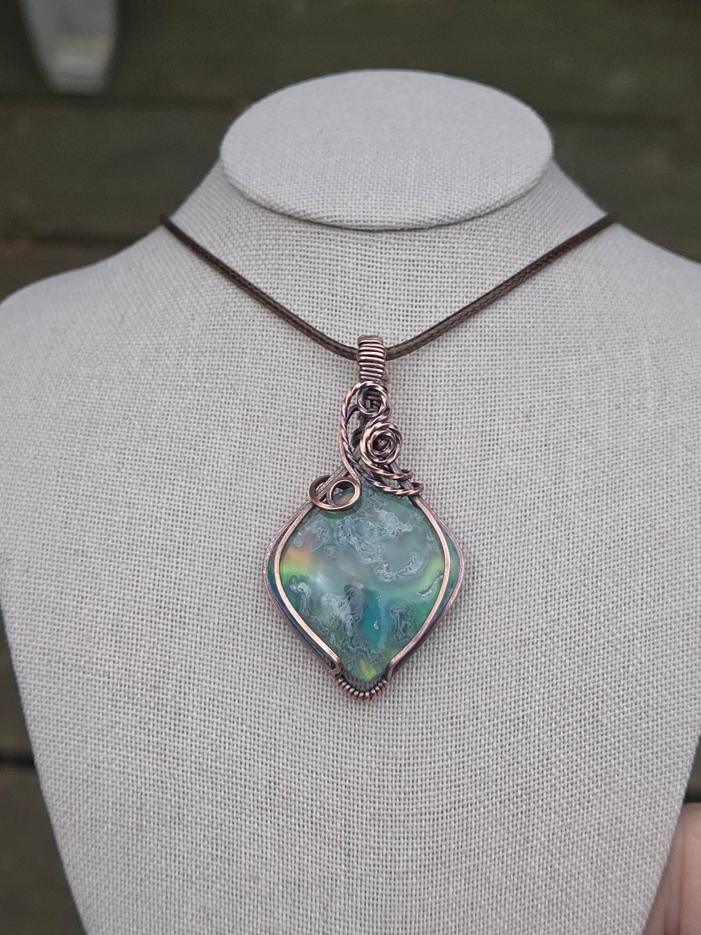 Marcasite Doublet in Antiqued Copper Wire