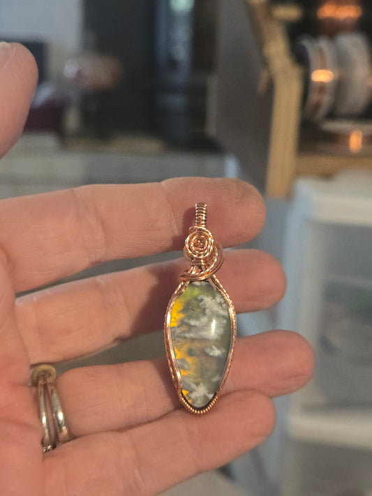 Aurora Sky Doublet in Antiqued Copper Wire
