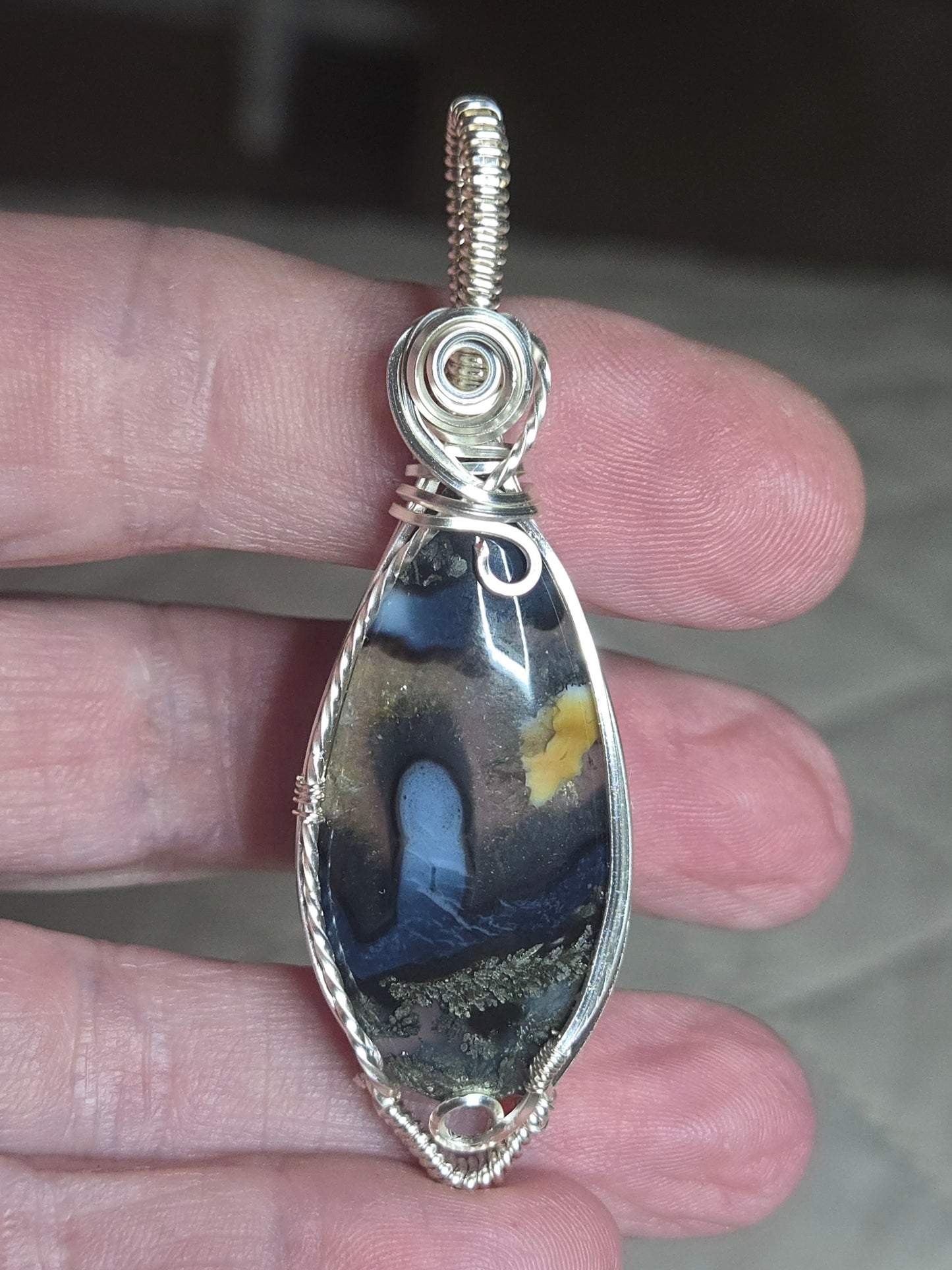 Black Marcasite in Silver Plated Wire