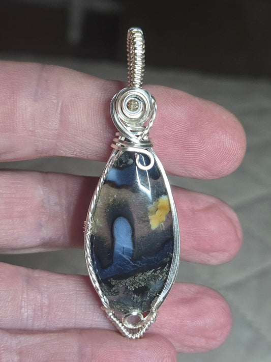 Black Marcasite in Silver Plated Wire