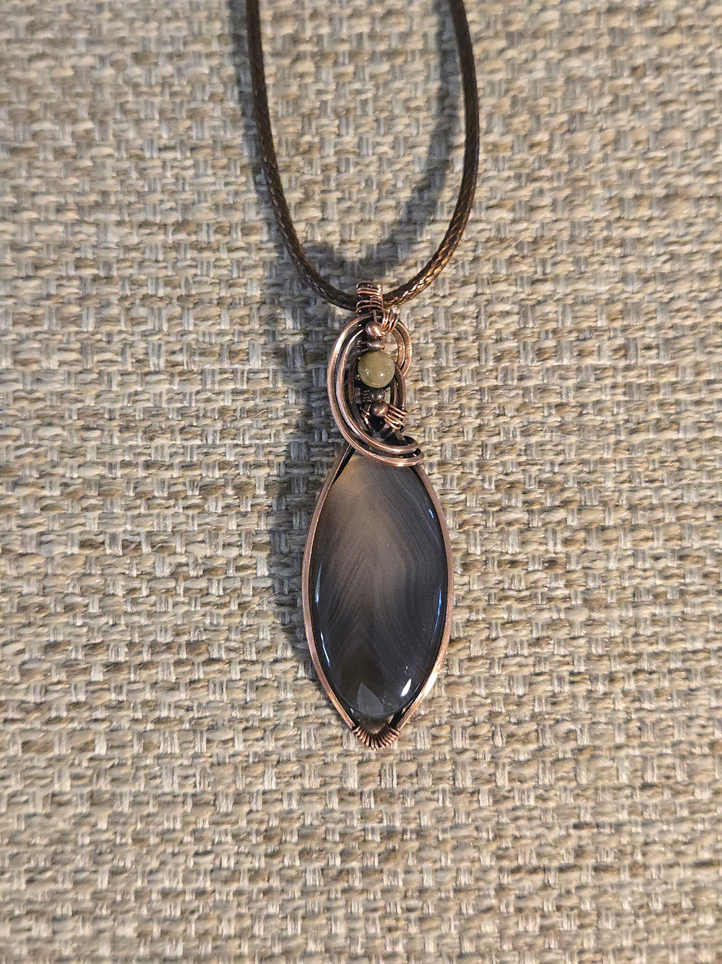 Botswana Agate in Antiqued Copper Wire
