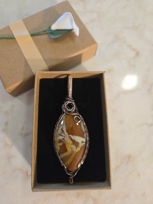 Brecciated Jasper in Antiqued Copper