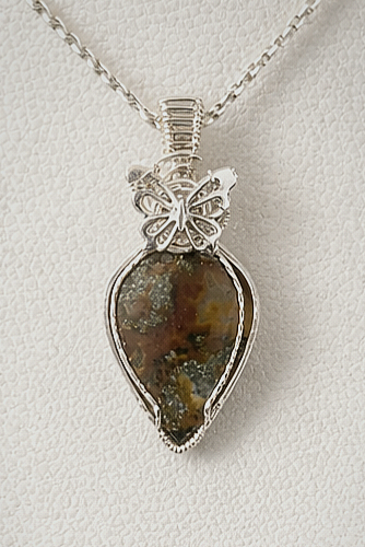 Red Marcasite in Silver Plated Wire