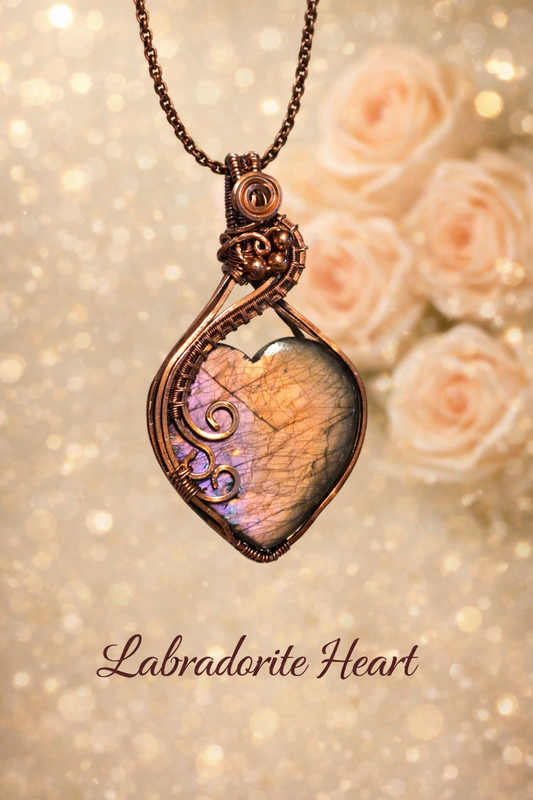 Labradorite Heart