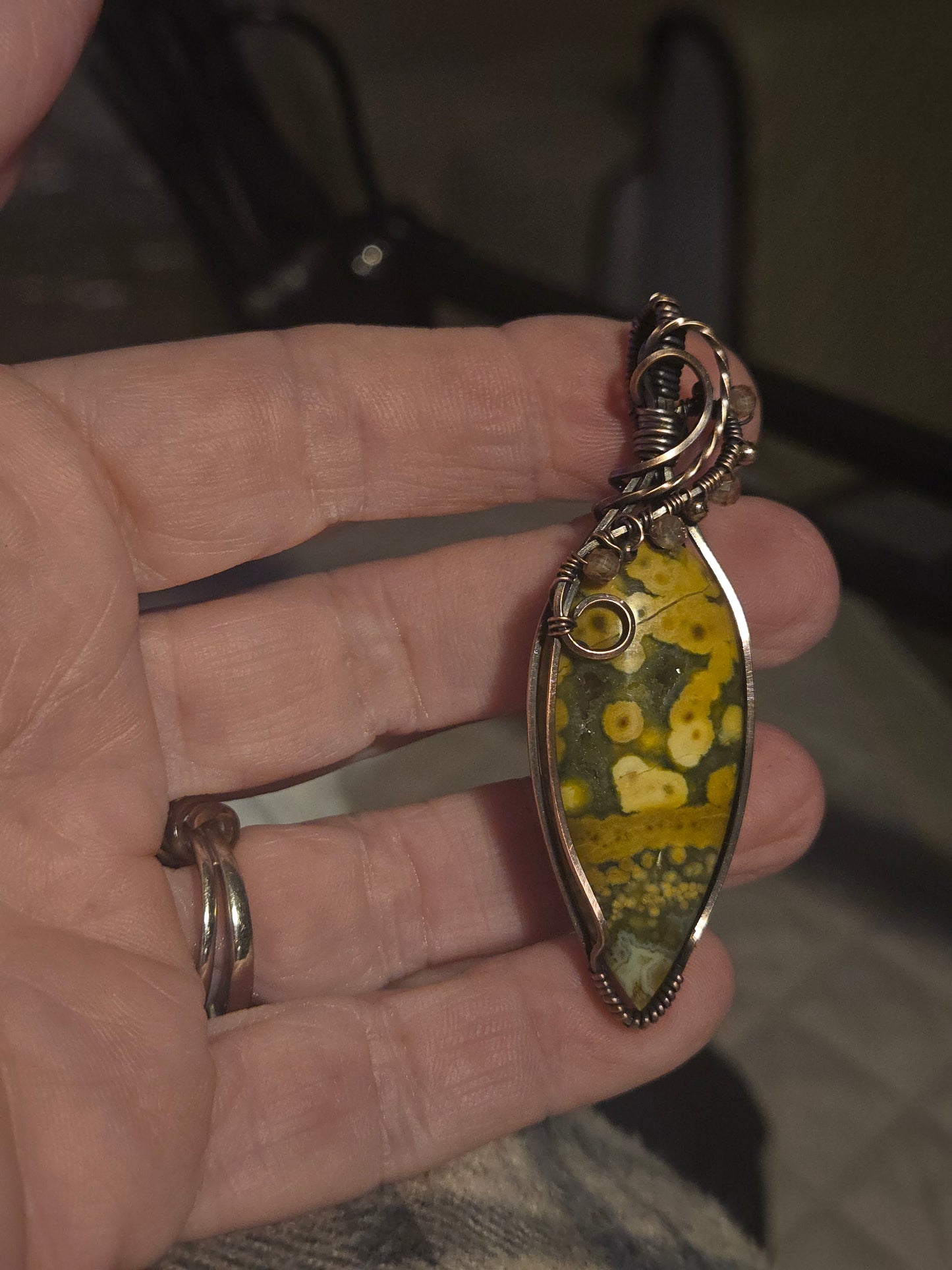 Orbicular Jasper with a druzy sparkle.  So pretty!