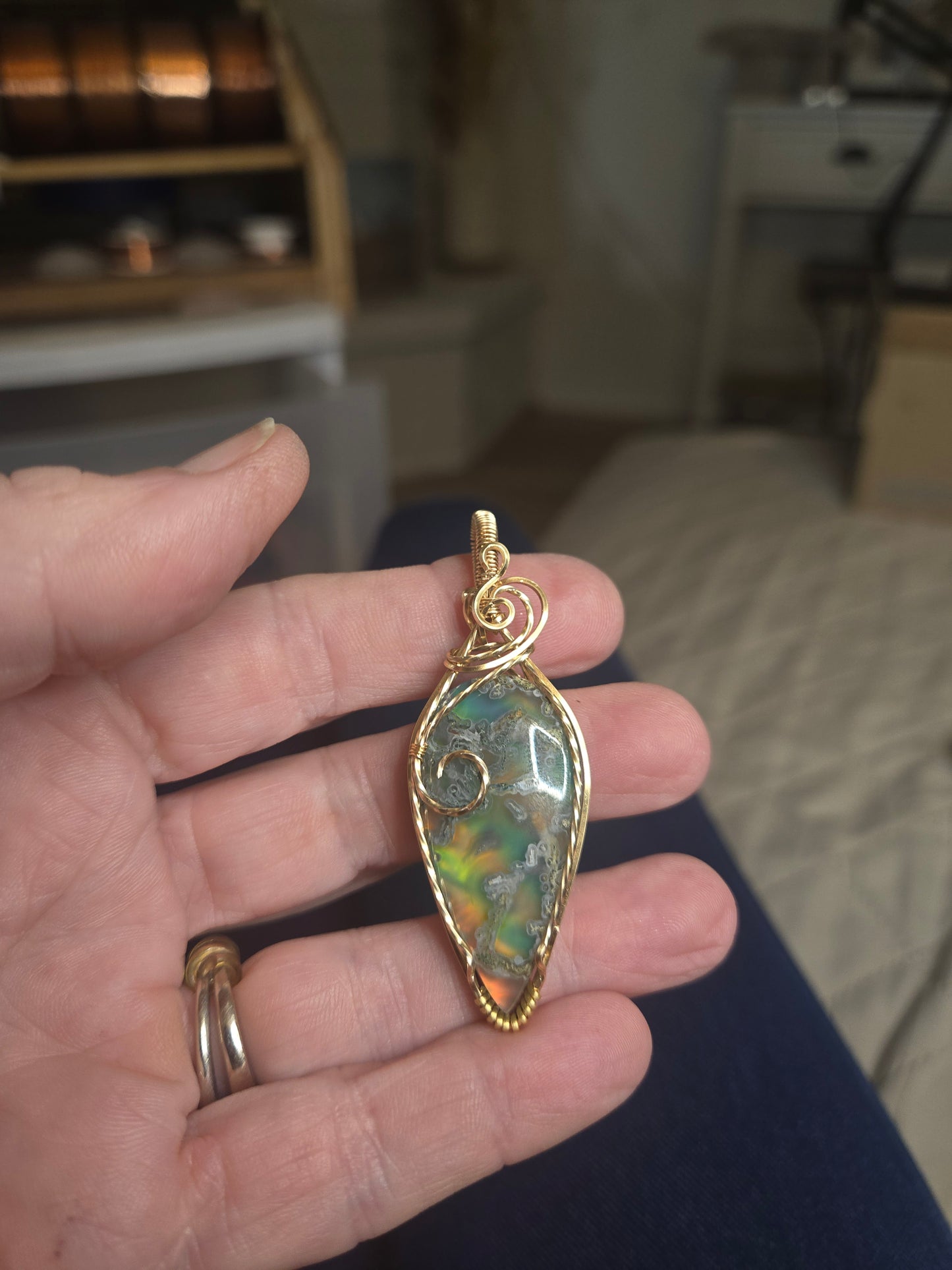 Marcasite Doublet in Gold Plated Wire