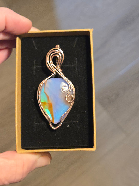 Aurora Doublet in Antiqued Copper Wire